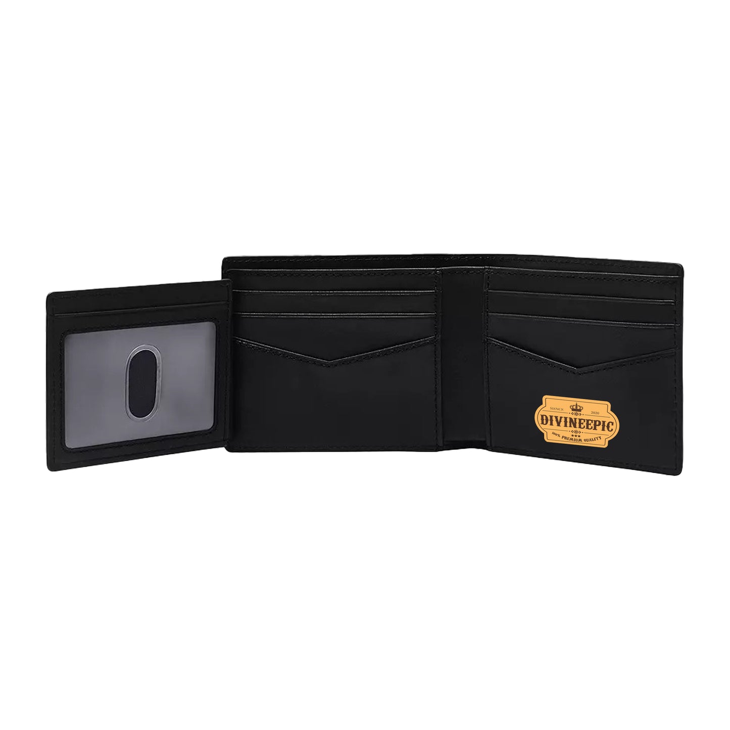 DIVINEEPIC™ Classic Bifold Genuine Leather Black Man Wallet